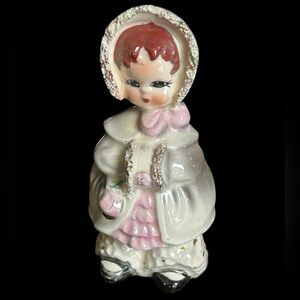 Josef Originals Girl With Hands In Muff Figurine Made In Japan